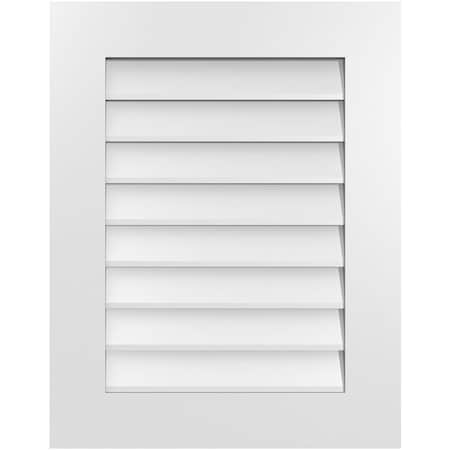 Ekena Millwork Vertical Surface Mount PVC Gable Vent: Non-Functional, w/ 3-1/2"W x 1"P Standard Frame, 22"W x 28"H GVPVE22X2801SN